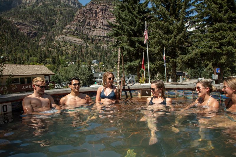 Soaking in Ouray Hot Springs