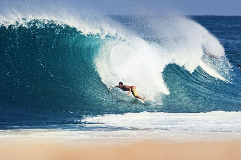 Surfing the North Shore, Hawaii