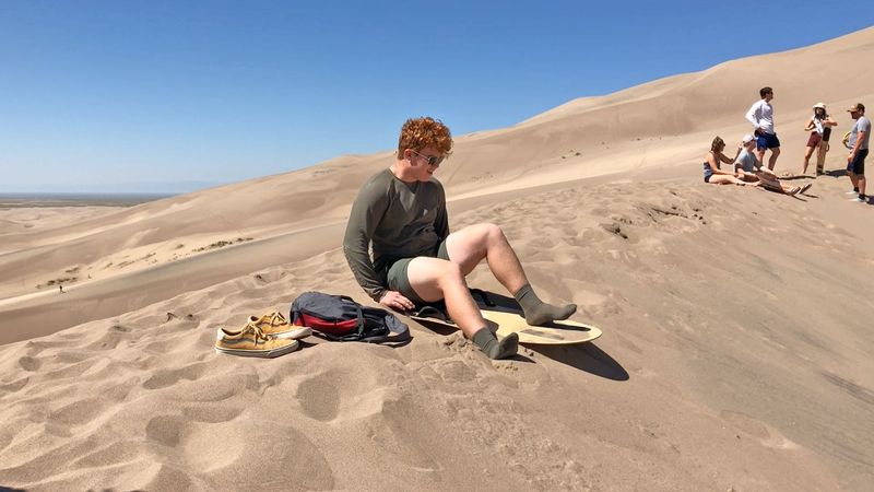 Sandboarding at Great Sand Dunes National Park