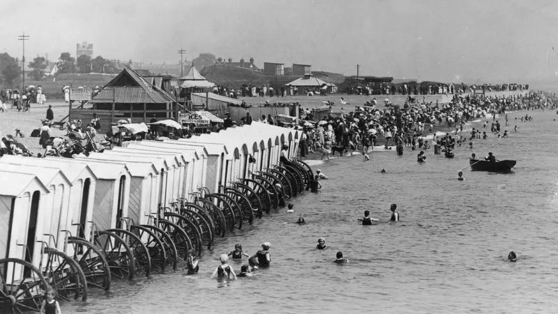 1900s – Bathing Machines At Brighton Beach, England