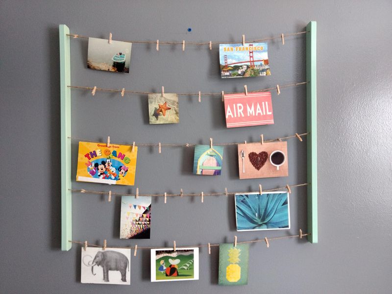 Postcard Clothesline Display