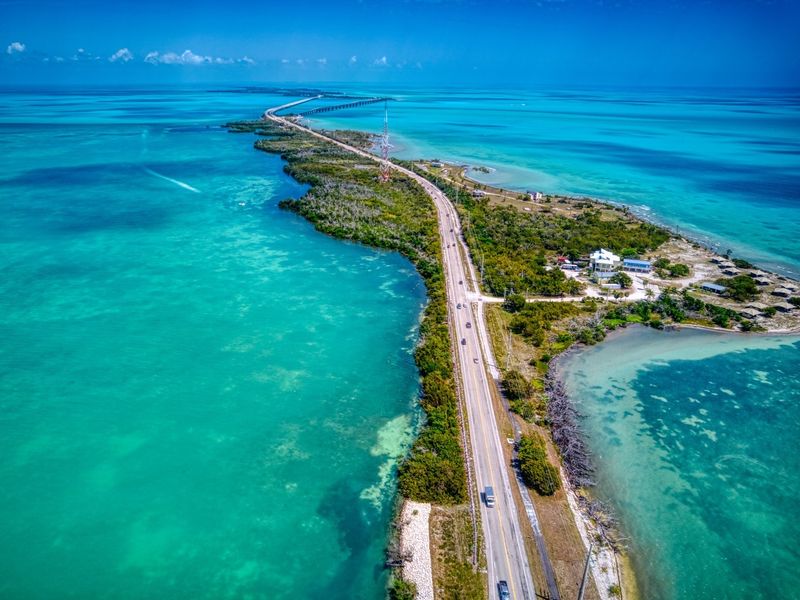 Connects Florida Keys island by island