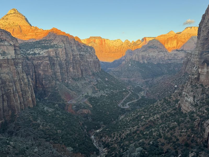 Watch sunrise from Canyon Overlook