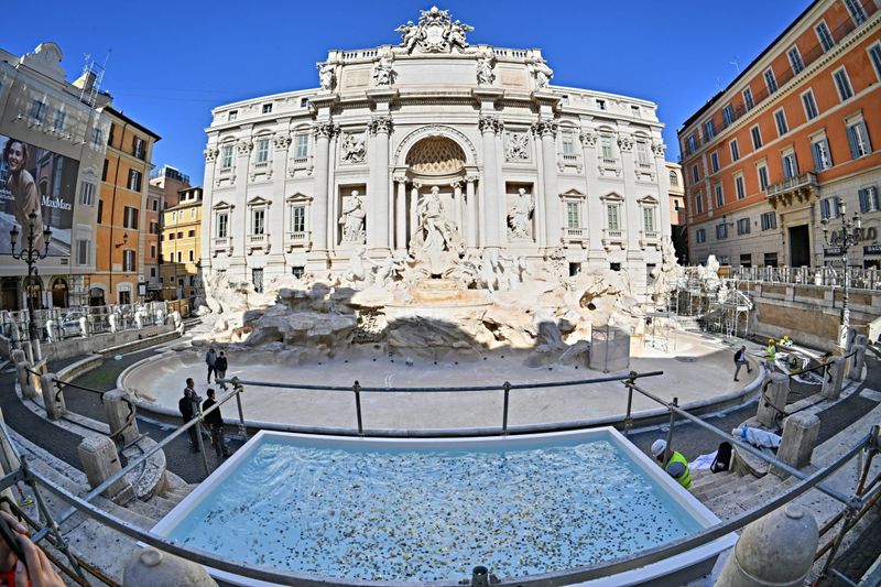 Trevi Fountain, Rome: Coin Toss in a Human Sea