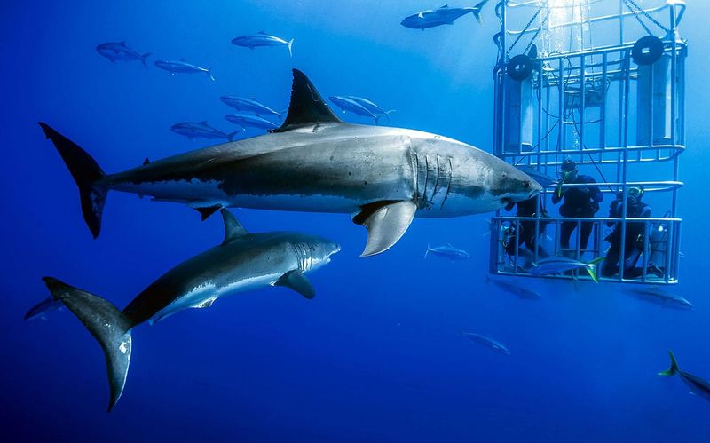 Shark Cage Diving With Live-Streamed Reactions