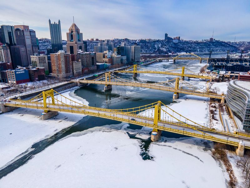 Pittsburgh's Yellow Bridges Trio