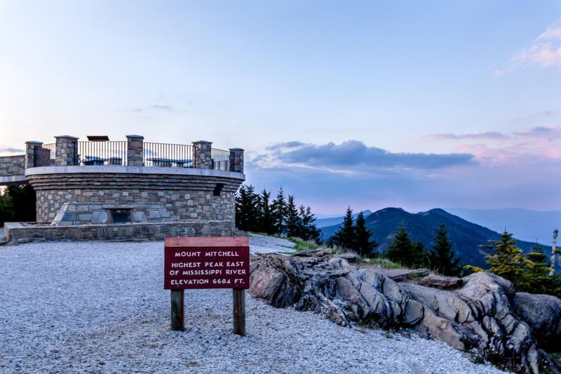 Drive To Mount Mitchell, The Highest Peak East Of The Mississippi