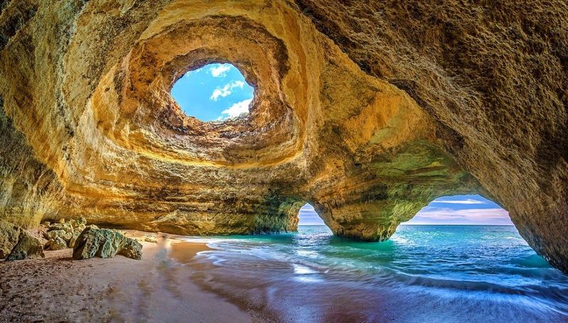 Kayaking Through Sea Caves In Portugal