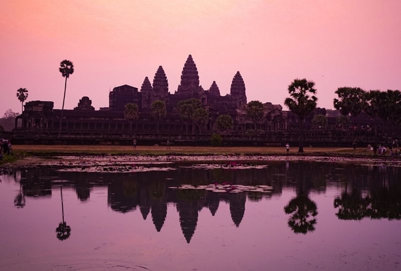 Exploring an Ancient Temple at Sunrise