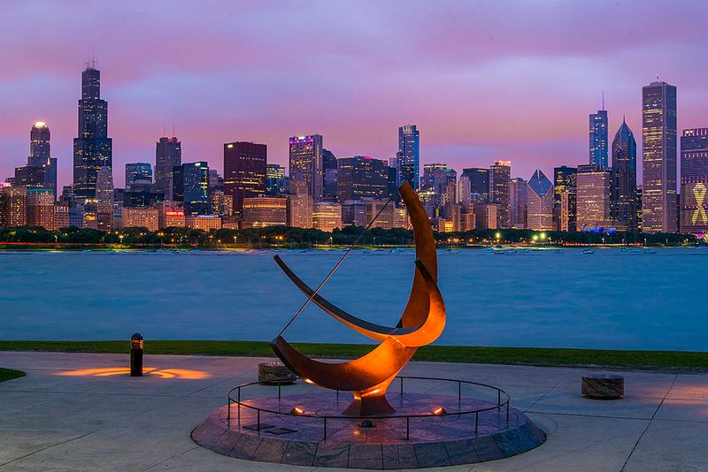 Illinois – Chicago Skyline From Adler Planetarium