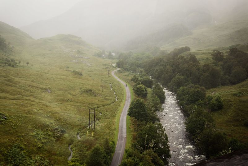 Rolling fog over Scottish Highlands