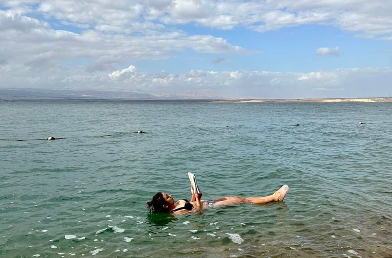 Floating in the Dead Sea