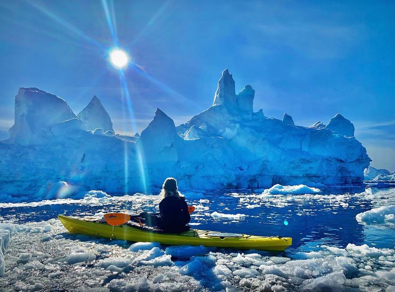 Kayaking Among Icebergs in Greenland