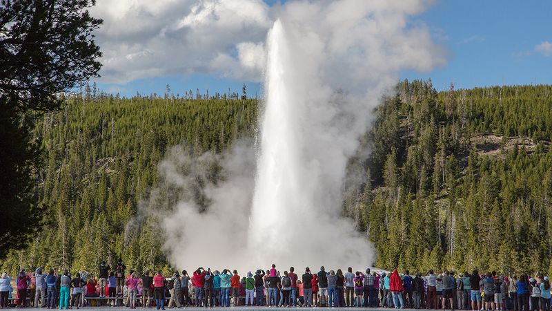 See Old Faithful Erupt