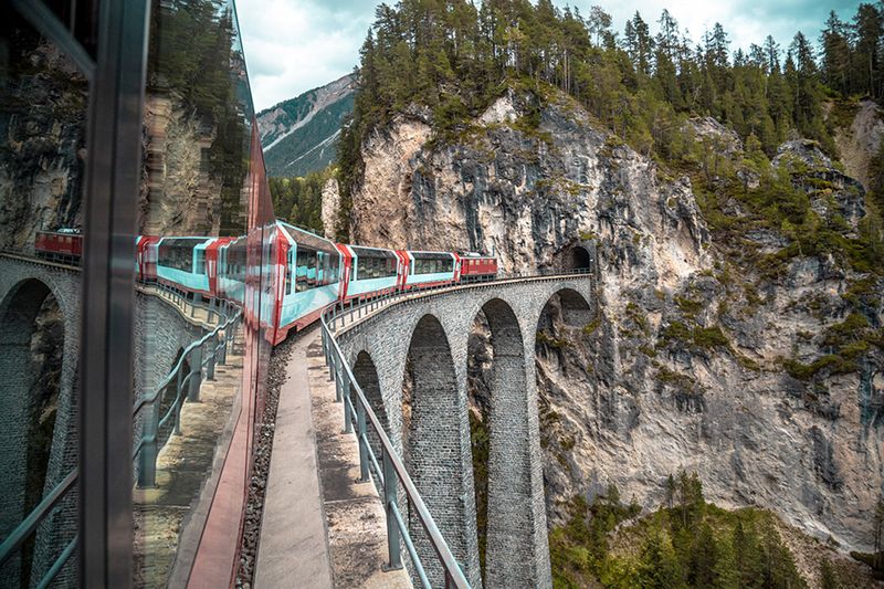 Rolling through Swiss alpine tunnels