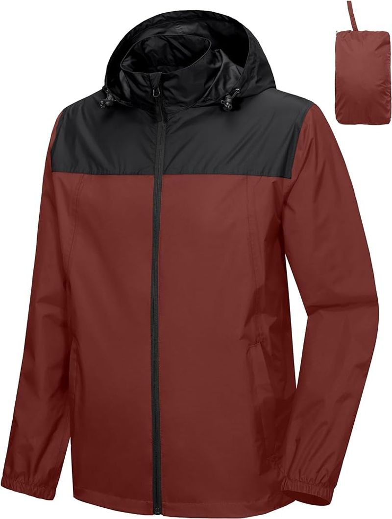 Packable rain jacket