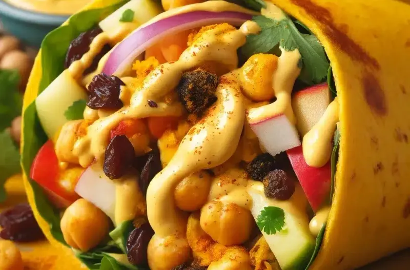 Curried Chickpea & Apple Wrap with Mango Chutney