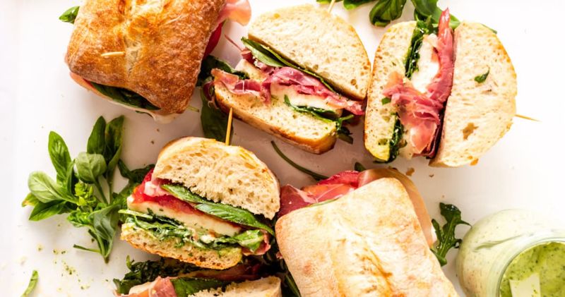 Tuscan Artichoke & Prosciutto Ciabatta with Sundried Tomato Pesto
