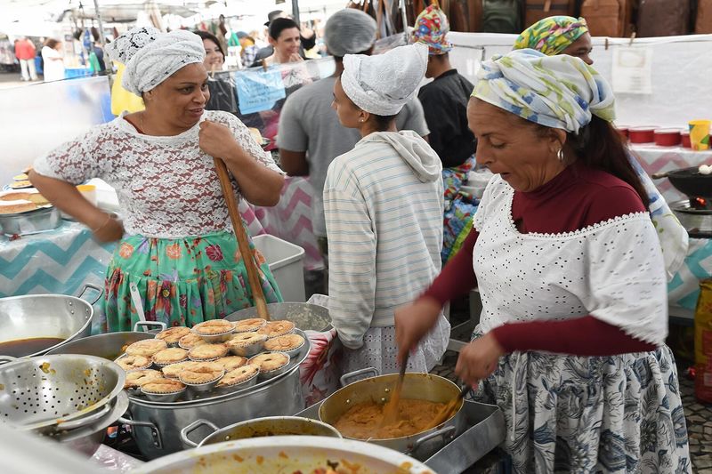 Sample Street Food At A Local Market
