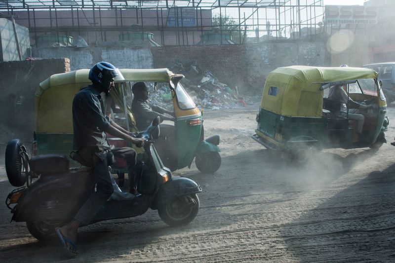 Rickshaw Ride in Delhi Traffic