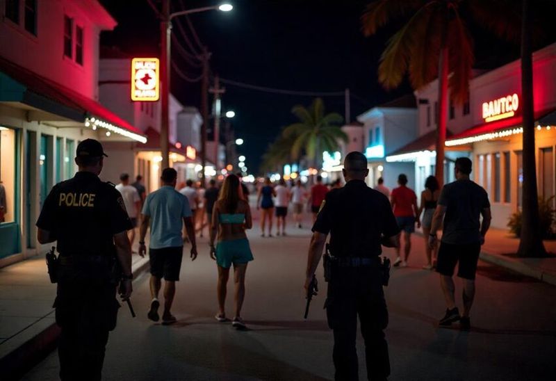 Downtown Nassau After Dark, Bahamas