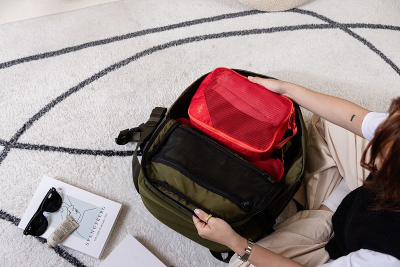 Pack a strategic carry-on with essentials within reach