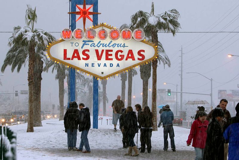 Las Vegas Strip During Cold Snaps