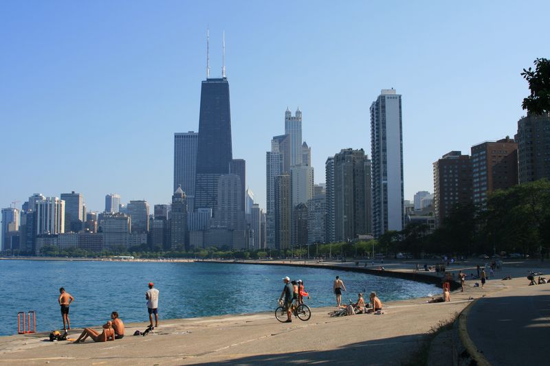 Chicago's Lakefront On A Summer Day
