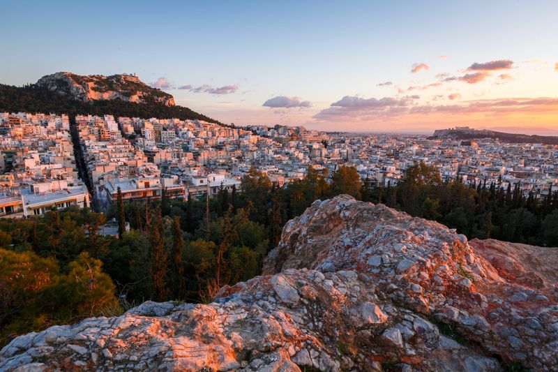 Athens’ Mount Lycabettus at Dusk