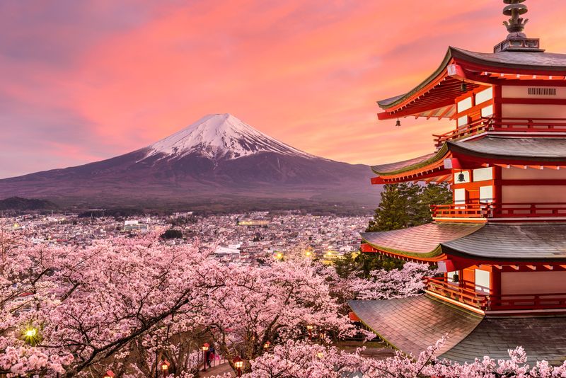 Chureito Pagoda with Mt. Fuji, Japan