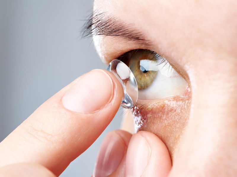 Wearing contact lenses the whole flight