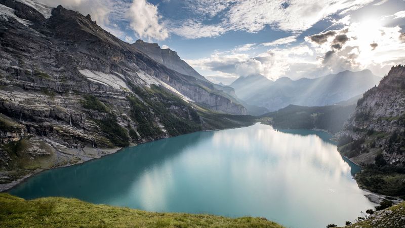 Lake Oeschinen's Alpine Mirror