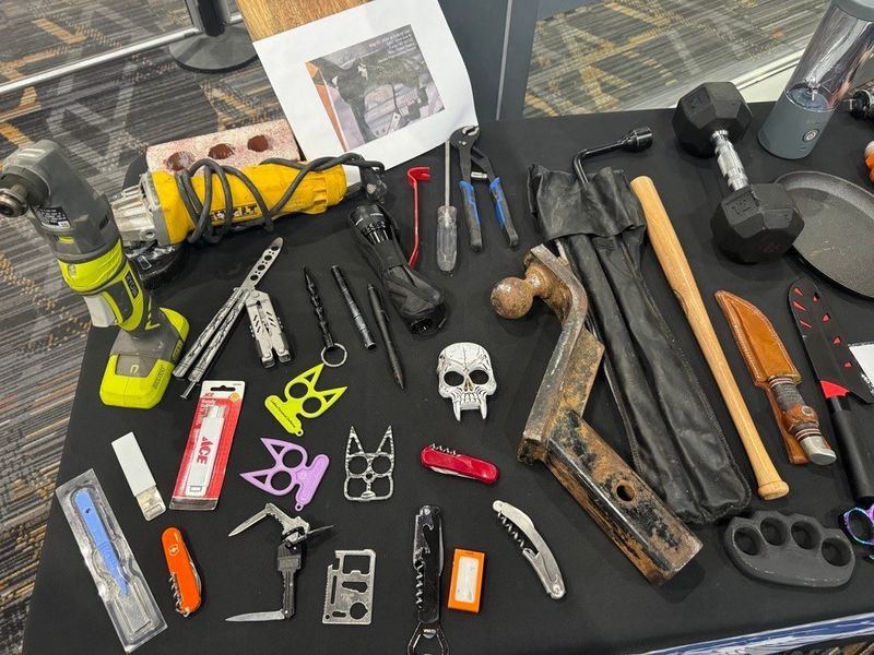 Bringing prohibited items that need to be discarded at security