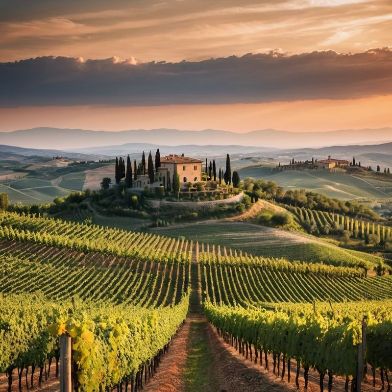 Tuscany Vineyards - Rolling Hills of Peace