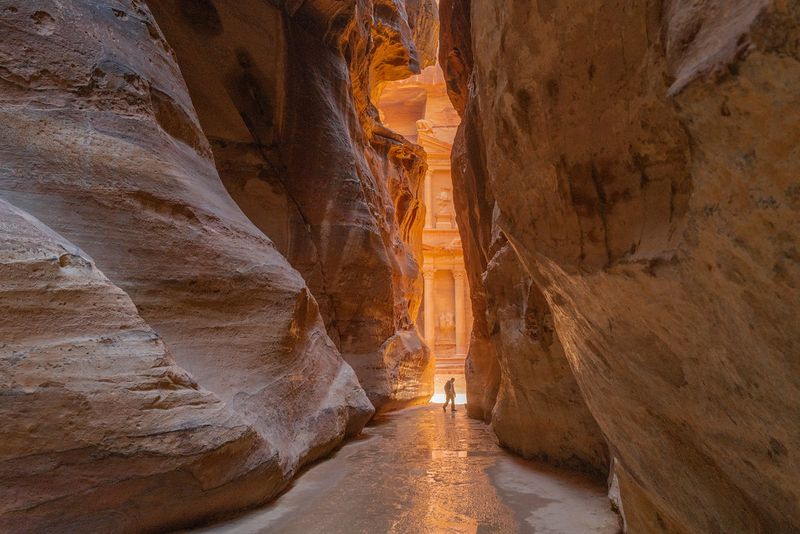 Petra's Treasury Revealed After A Long Canyon Walk