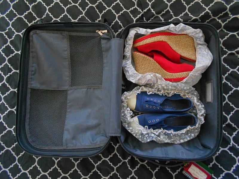 Use Shoe Bags Or Shower Caps