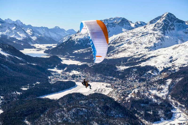 Paragliding in the Alps: Soaring with Eagles Above Snowy Peaks