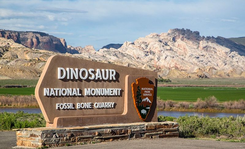 Dinosaur National Monument Sign - Colorado/Utah Border
