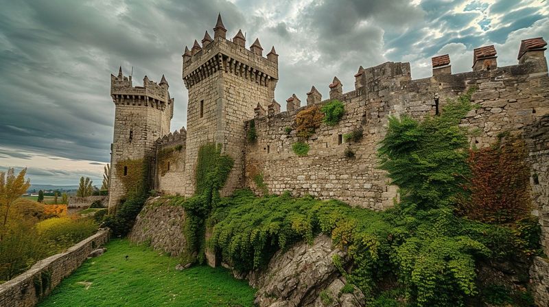 Towering Stone Battlements and Crenellations